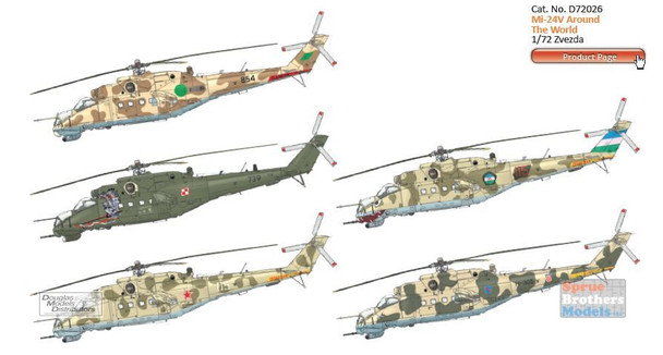 EDUD72026 1:72 Eduard Decals - Mi-24V Hind Around the World