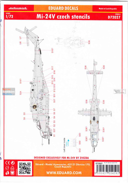 EDUD72027 1:72 Eduard Decals - Mi-24V Hind Czech Stencils