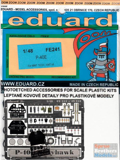 EDUFE241 1:48 Eduard Color Zoom PE - P-40E Warhawk (AMT kit)