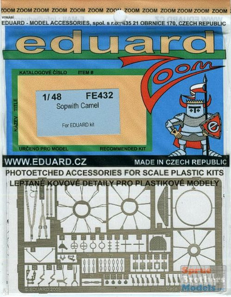 EDUFE432 1:48 Eduard Zoom PE - Sopwith Camel Detail Set (EDU kit) #FE432