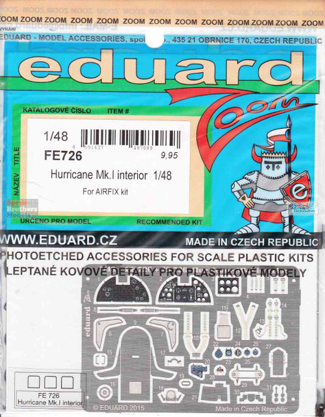 EDUFE726 1:48 Eduard Color Zoom PE - Hurricane Mk.I (AFX kit)