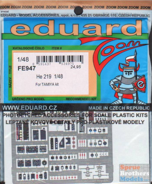 EDUFE947 1:48 Eduard Color Zoom PE - He 219 (TAM kit)