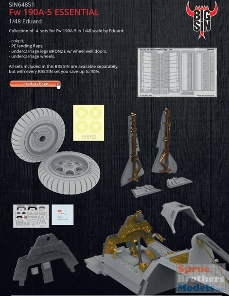 EDUSIN64851 1:48 Eduard BIG SIN Fw 190A-5 Essential Super Detail Set (EDU kit)