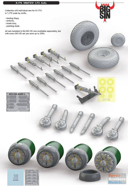 EDUSIN67210 1:72 Eduard BIG SIN B-17G Flying Fortress Super Detail Set (AFX kit)