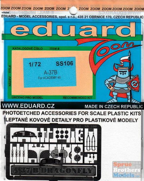 EDUSS106 1:72 Eduard Zoom PE - A-37B Dragonfly (ACA kit)