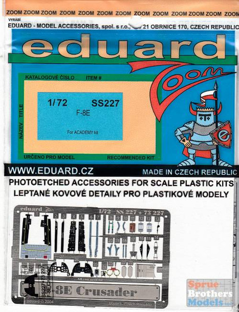 EDUSS227 1:72 Eduard Zoom PE - F-8E Crusader (ACA kit)