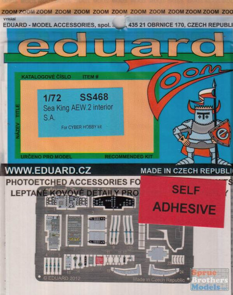 EDUSS468 1:72 Eduard Color Zoom PE - Sea King AEW.2 Interior (CHC kit)
