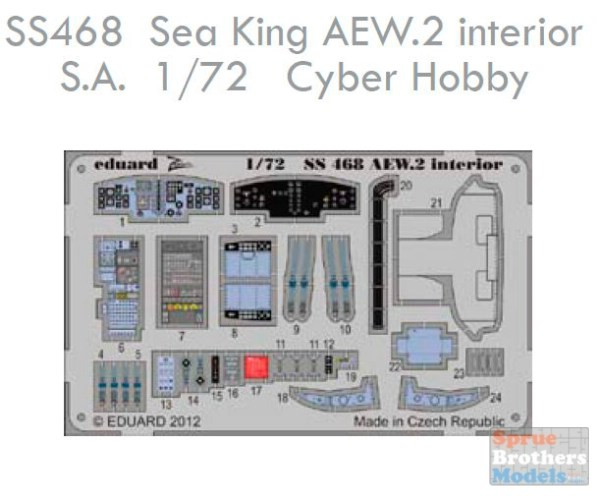 EDUSS468 1:72 Eduard Color Zoom PE - Sea King AEW.2 Interior (CHC kit)