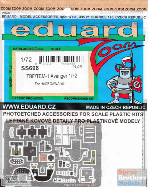 EDUSS696 1:72 Eduard Color Zoom PE - TBF/TBM-1 Avenger (HAS kit)