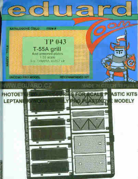 EDUTP043 1:35 Eduard Zoom PE - T-55A Grill and Armored Plates (TAM kit) #TP043