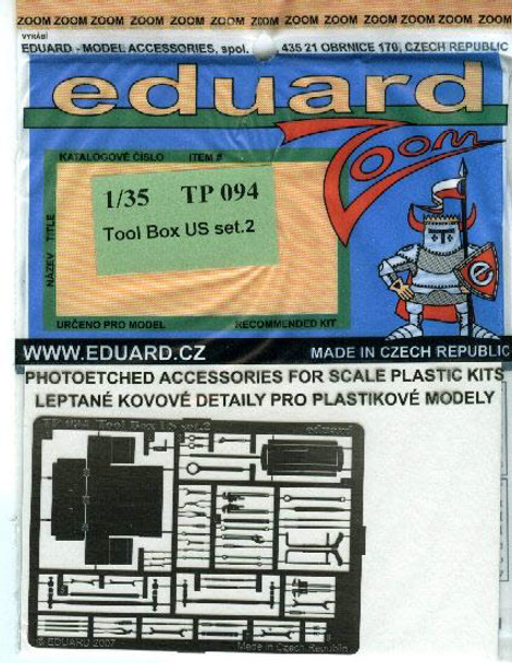 EDUTP094 1:35 Eduard Zoom PE - US Tool Box Set #2 #TP094