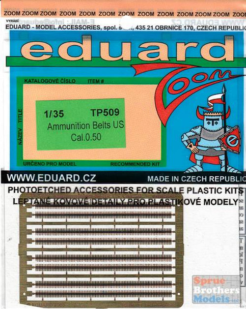 EDUTP509 1:35 Eduard Color Zoom PE - US .50 Cal Ammunition Belts
