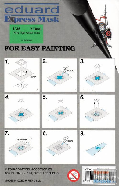 EDUXT060 1:35 Eduard Mask - King Tiger Wheel Mask (TAM kit)