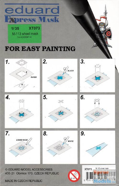 EDUXT073 1:35 Eduard Mask - M113 APC Wheel Mask (ACA kit)