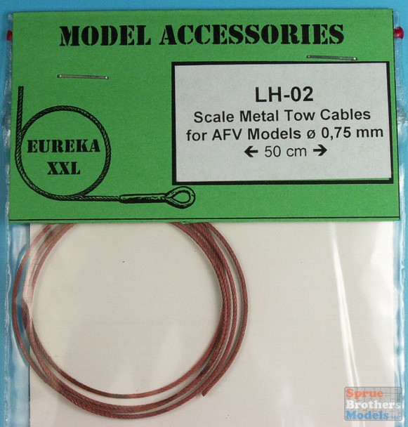 EURLH02 Eureka XXL - Scale Metal Tow Cable for AFV Models: 0.75mm (50cm length)