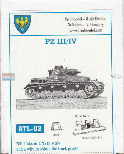 FRUATL002 1:35 Friulmodel Track Link Set - Panzer Pz.III/IV 1938/1941 (230 Links)