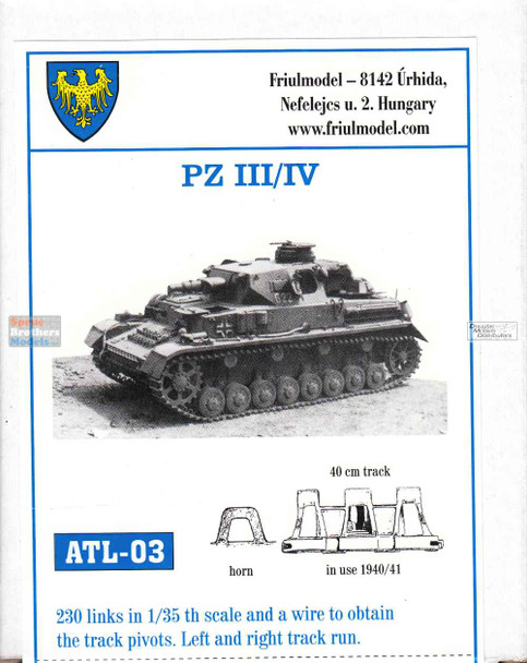 FRUATL003 1:35 Friulmodel Track Link Set - Panzer Pz.III/IV 1940/1941 (230 Links)