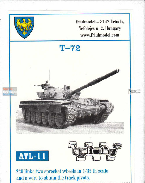 FRUATL011 1:35 Friulmodel Track Link Set - T-72 Tank (220 Links)