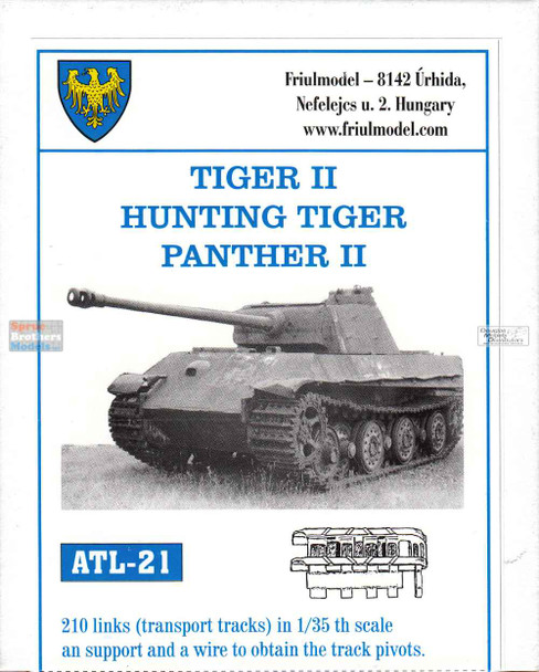 FRUATL021 1:35 Friulmodel Track Link Set Tiger II Hunting Tiger Panther II Transport (180 Links)