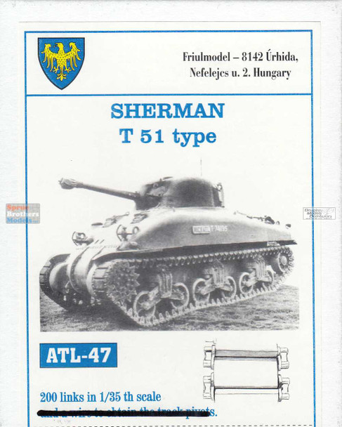 FRUATL047 1:35 Friulmodel Track Link Set - Sherman T51 Type  (200 Links)