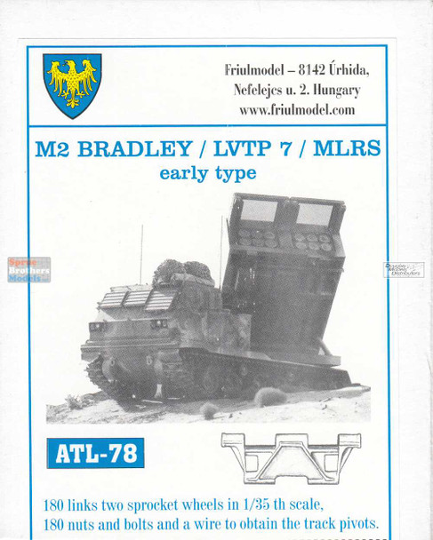 FRUATL078 1:35 Friulmodel Track Link Set - M2 Bradley LVTP7 MLRS Early (180 Links)