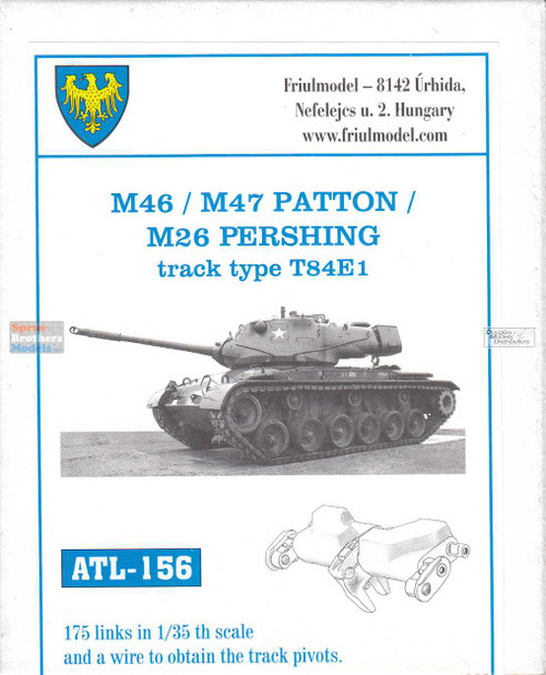 FRUATL156 1:35 Friulmodel Track Link Set - M46 M47 Patton M26 Pershing T84E1 Type
