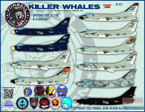 FUR48022 1:48 Furball Aero Design A3D A3D-2 A-3B RA-3B Skywarrior Killer Whales Part One