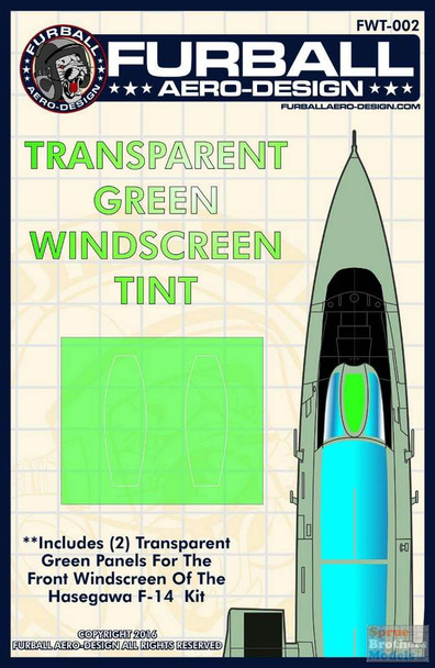 FURFWT002 1:48 Furball Aero Design Transparent Green Windscreen Tint for F-14 Tomcat (HAS kit)