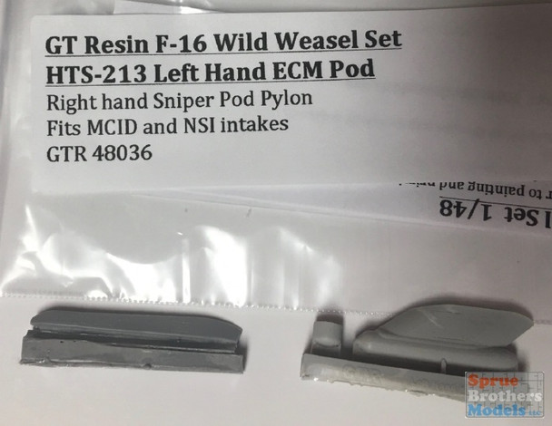 GTR48036 1:48 GT Resin F-16 Wild Weasel Set HTS-213 Left Hand ECM Pod