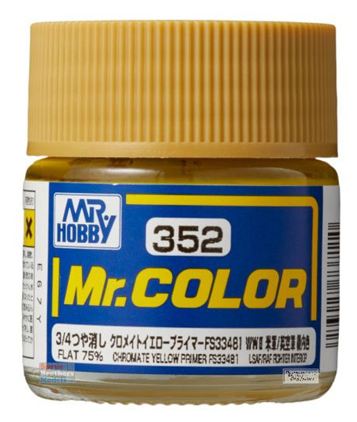 GUNC352 Chromate Yellow Primer  FS33481 (flat 75%) - Gunze Sangyo Mr Color Paint Line 10ml