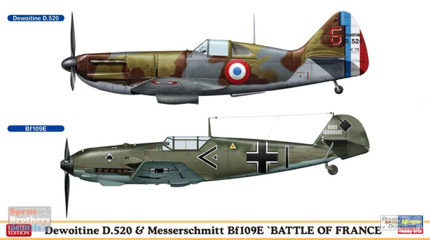 HAS02332 1:72 Hasegawa Dewoitine D.520 & Bf109E 'Battle of France' (2 kits)