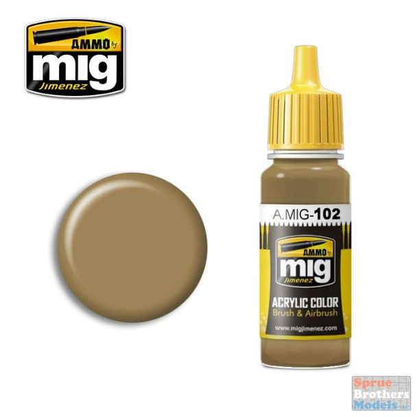 AMM0102 AMMO by Mig Acrylic Color - Ochre Brown (17ml bottle)