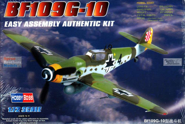 HBS80227 1:72 Hobby Boss Messerschmitt Bf109G-10