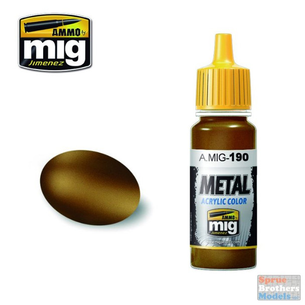 AMM0190 AMMO by Mig Metal Acrylic Color - Old Brass (17ml bottle)