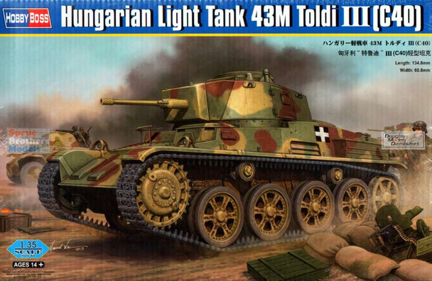 HBS82479 1:35 Hobby Boss Hungarian Light Tank 43M Toldi III (C40)