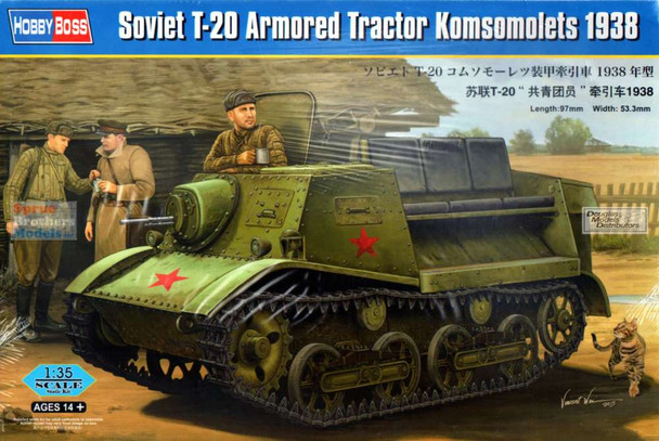 HBS83847 1:35 Hobby Boss Soviet Soviet T-20 Armored Tractor Komsomolets 1938