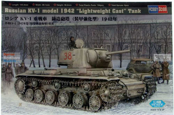 HBS84814 1:48 Hobby Boss Russian KV-1 Model 1942 Lightweight Cast Tank