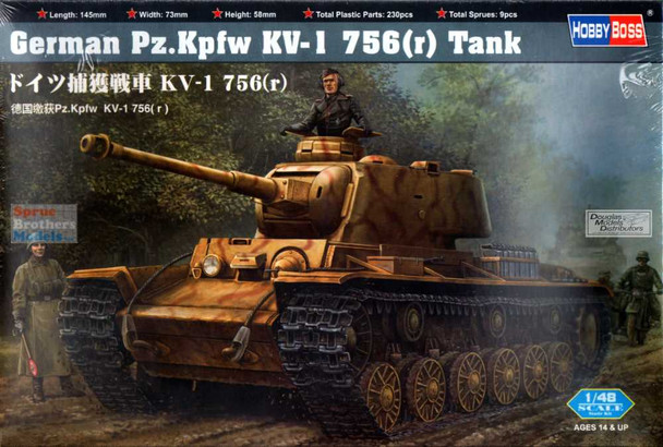 HBS84818 1:48 Hobby Boss German Pz.Kpfw KV-1 756(r) Tank