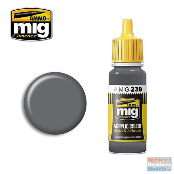 AMM0239 AMMO by Mig Acrylic Color - FS36122 Neutral Gray (17ml bottle)