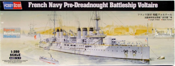 HBS86504 1:350 Hobby Boss French Navy Pre-Dreadnought Battleship Voltaire