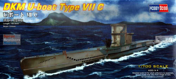 HBS87009 1:700 Hobby Boss DKM U-boat Type VII C