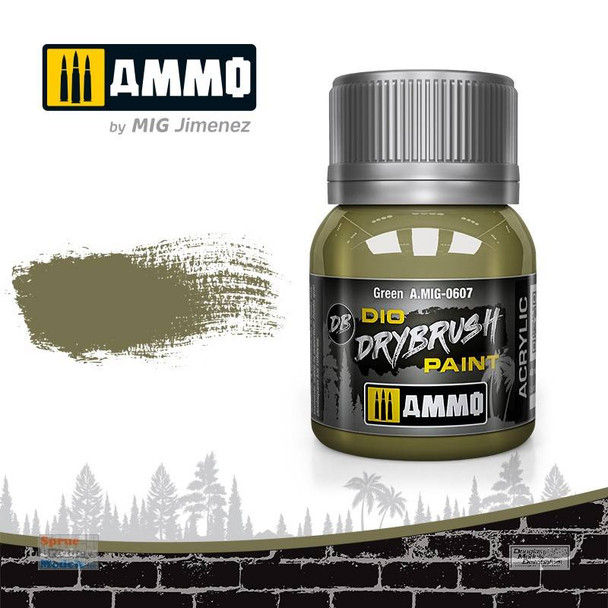 AMM0607 AMMO by Mig Dio Drybrush Paint - Green (40ml bottle)