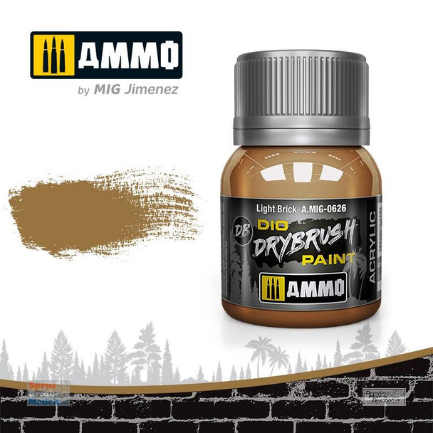 AMM0626 AMMO by Mig Dio Drybrush Paint - Light Brick (40ml bottle)