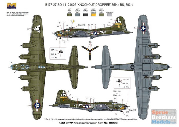 HKM01E05 1:32 HK Models B-17E B-17F Flying Fortress