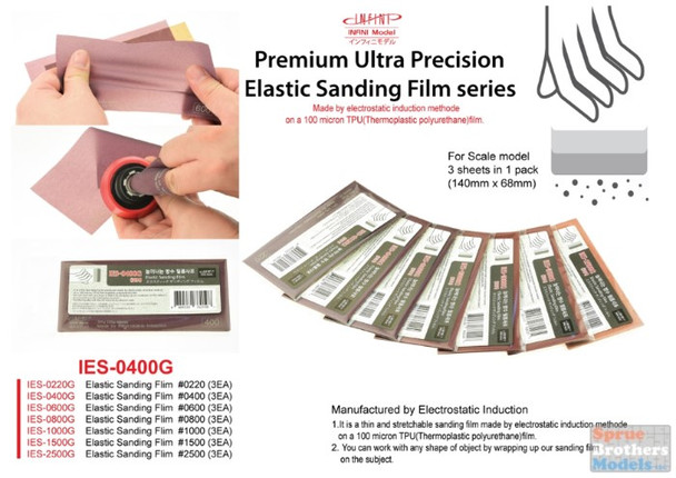 INFIES0400G Infini Model Elastic Sanding Film - 400 Grit (3 pcs)