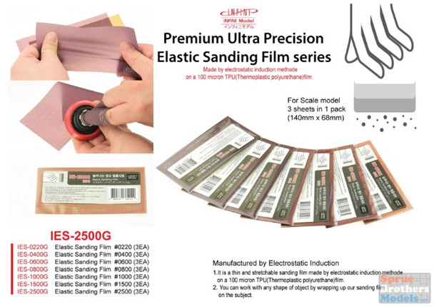 INFIES2500G Infini Model Elastic Sanding Film - 2500 Grit (3 pcs)