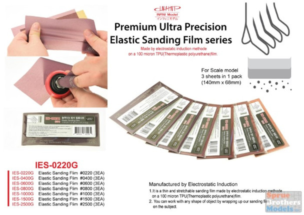 INFIES0220G Infini Model Elastic Sanding Film - 220 Grit (3 pcs)