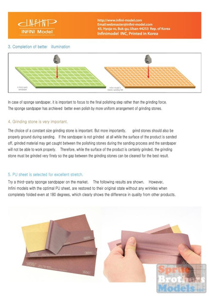 INFIES0000G Infini Model Elastic Sanding Film Set (1ea of 220 400 600 800 1000 1500 2500 grit)