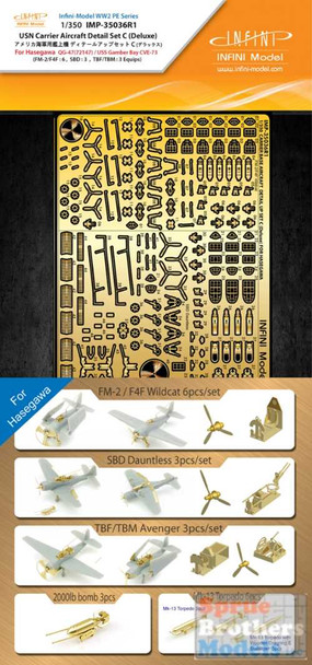 INFIMP35036R1 1:350 Infini Model USN Carrier Aircraft Detail Set C (Deluxe) FM2 F4F SBD TBF/TBM (HAS kit)