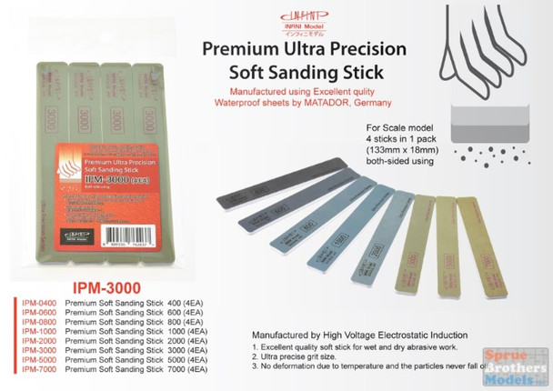 INFIPM3000 Infini Model Premium Ultra Precision Soft Sanding Stick - 3000 Grit